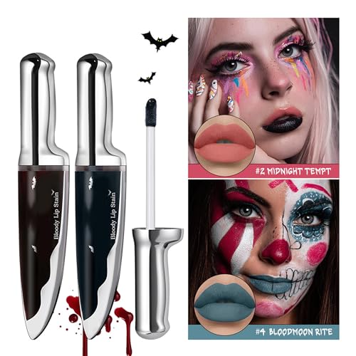 DLZZRS Matte Liquid Lip Gloss, Bloody Lip Stain, Spill-Proof Formula Design High Impact Long Lasting Lip Stain, Smudge Pro...