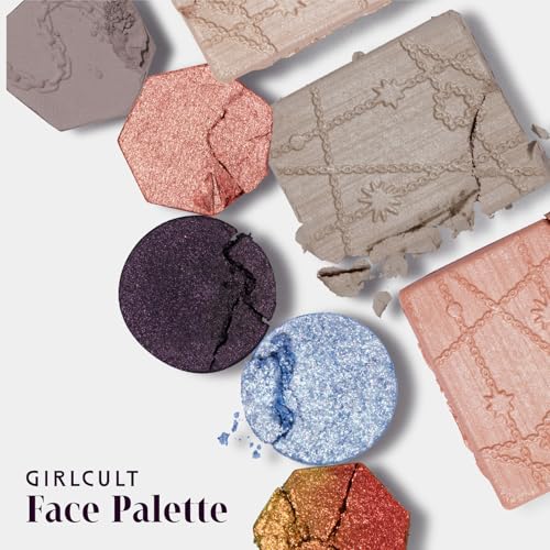 GIRLCULT All-in-One Makeup Palette, Full Face Makeup Palette with Eyeshadow Blush Bronzer and Highlighter, Matte and Shimm...