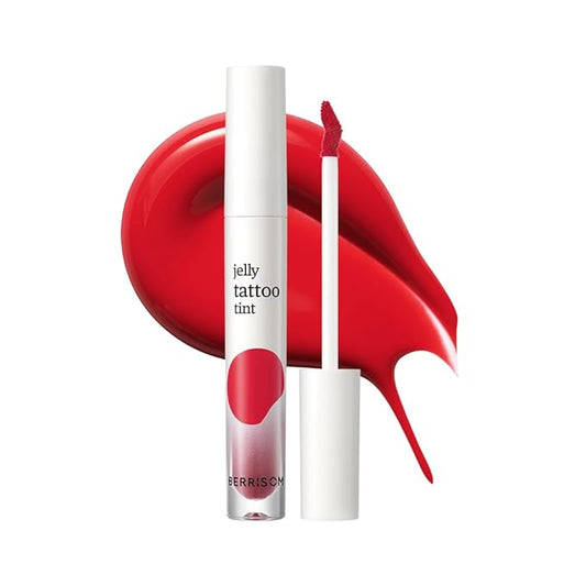 Berrisom Jelly Tattoo Tint, Long Lasting Korean Lip Stain with Jelly Texture, Transfer-Resistant Color, 3.8g / 0.13oz, 4 S...