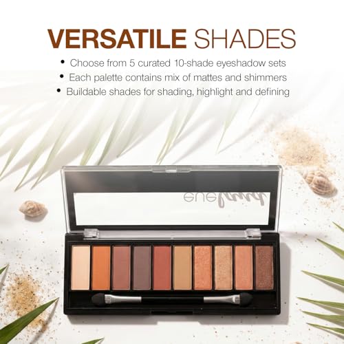 Palladio Eyeland Vibes, Escape to the Tropics, 10 Count Eyeshadow Palette, 5 Curated Palettes, Seductive Nudes to Vibrant ...