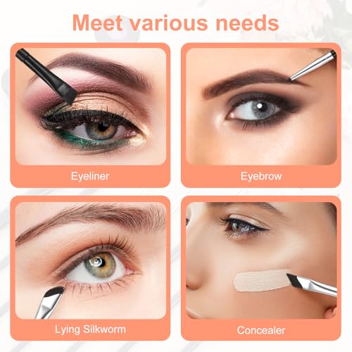 7Pcs Angled Eyeliner Brush Ultra Thin Eyeliner Brushes Eyebrow Concealer Brush Eye Brow Brushes Eyebrow Angled Brushs for ...