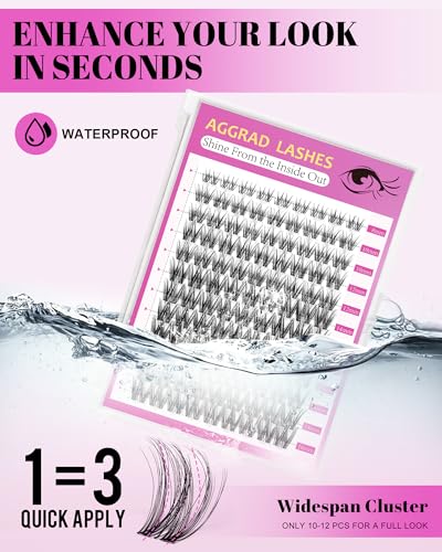 Magic Lash Clusters Kit 8-18mm Volume Wispy Fluffy Eyelashes Cluster Extension Kit D Curl Individual DIY Fake Lashes Exten...
