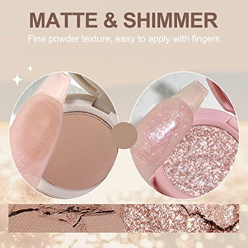 Erinde 4 Colors Eyeshadow Palette, Matte Shimmer Quartet, High Pigmented, Long Lasting, Ultra-Blendable, Rich Colors with ...