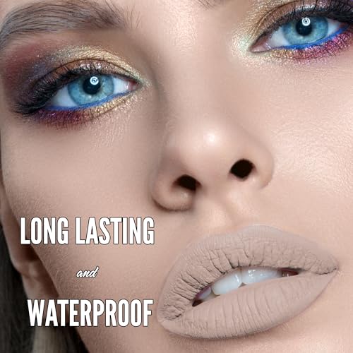 Mynena Soft Beige Nude Matte Liquid Lipstick | Long-Lasting Comfort | Smudge-Proof Transfer-Resistant | Full Coverage Non-...