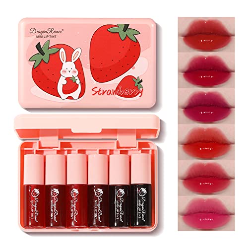 Eakroo 6 Colors Lip Tint Stain Mini Liquid Lipstick, Lip Gloss for Women, Lip Oil Stain, Lip Stain Long Lasting Waterproo...
