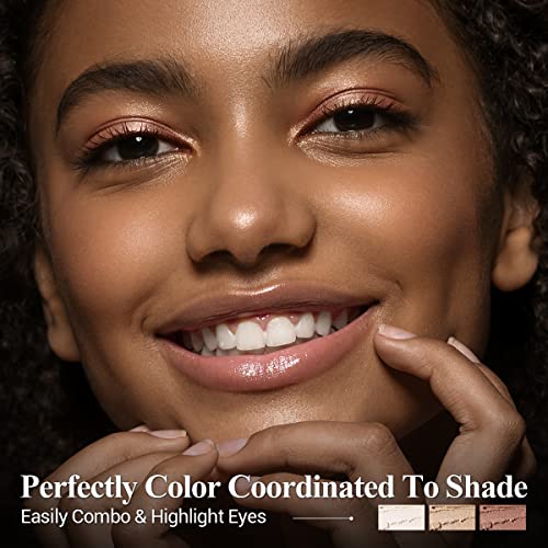 LUXAZA 3PCS Eyeshadow Stick,Champagne Metallic And Shimmer Eye shadow Pencil Crayon Brightener Makeup with Crease-proof Fo...