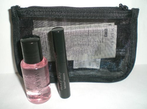 Mary Kay Travel Size Oil Free Eye Makeup Remover & Lash Love Mascara in I love Black Gift Set Cosmetic Bag