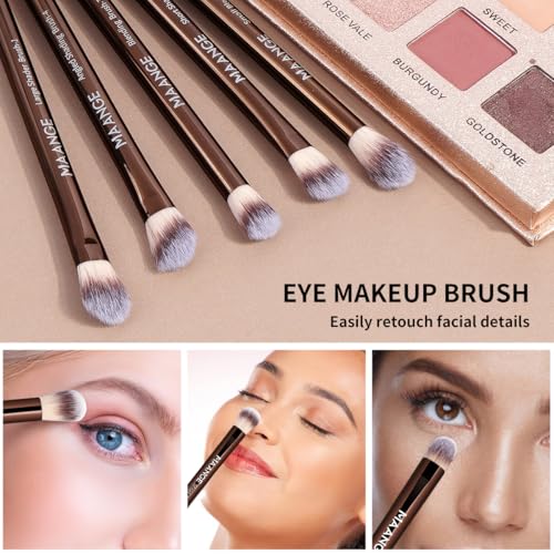 MAANGE 16PCS Makeup Brush Set Travel Makeup Brushes for Liquid Powder Contour Concealer Cream Cosmetics Blending Eyeshadow...