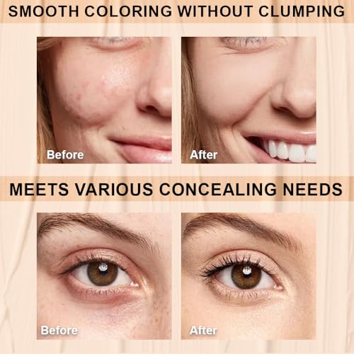 Multi-Use Concealer Sticks Contour Pencils, Light Medium Natural Beige Cream Eyeliner Pen, Matte Finish for Under Eye, Dar...