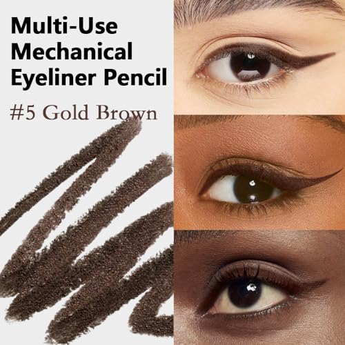 Kaely Gold Brown Gel Eyeliner Pencil, Smooth Eye Liner Waterproof Smudge Proof, Built in Sharpener, Long Lasting Eye Makeu...