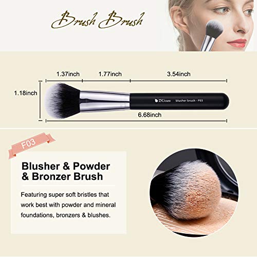 DUcare Makeup Brushes 3Pcs Foundation Contour Bronzer Brush,Concealer Brush,Blusher Powder Brush, Face Kabuki Travel Buffi...