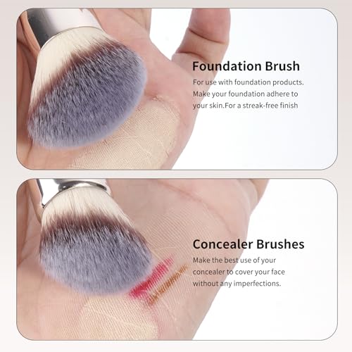 10 Pcs MAANGE Travel Makeup Brush Set with Magnetic case, Premium Synthetic Short Handle Brushes for Foundation, Powder, C...