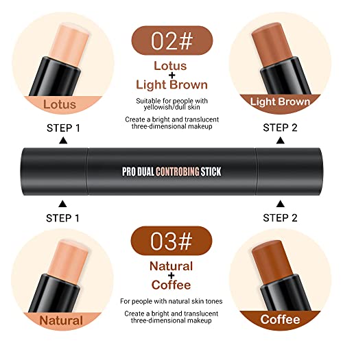 evpct 4 Colors Contour Stick Makeup Set Concealer Stick Cream Contouring Palette Makeup Kit for Beginners Nose Bronzer Sti...