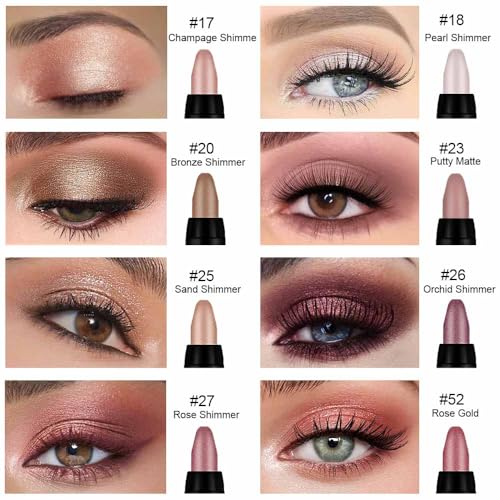 Kaely 8Pcs Cream Eye Shadow Sticks Set, Matte Shimmer Eyeliner Pencil Eyeshadow Palette Makeup, Eye Highlighter Brightener...