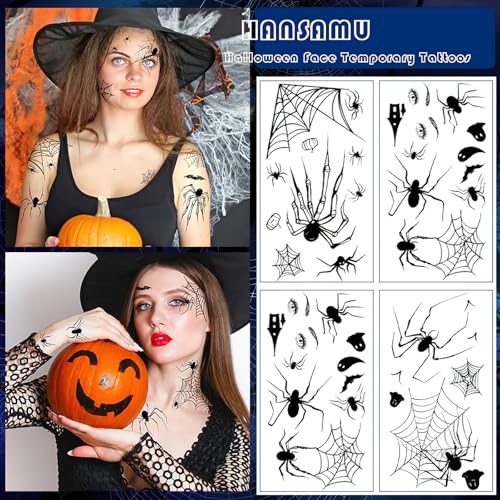 11 Sheets Face Eyeshadow Temporary Tattoo Stickers Eyeliner Eye Shadow Tattoos for Women Halloween Makeup,Transfer Fake Fa...