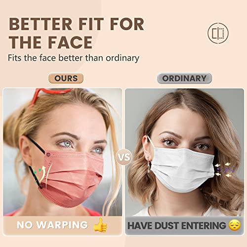 NEWLA Face Mask Disposable Adult - 4 Ply Protection Masks 50 Pack Individually Wrapped Mask Multicolored Breathable Safety...