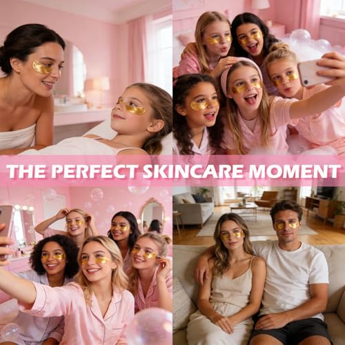 30 Pairs Lip Mask & Eye Mask, 24K Gold Crystal Gel Collagen Under Eye Patches, Lip Mask Skincare, Small Gifts, Bachelorett...