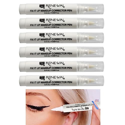 6 Pc Makeup Touch Up Corrector Pen Eraser Remover Fix Eyeliner Smudges Cosmetics Fixing Mishaps Eyeshadow Wingtip Mascara ...