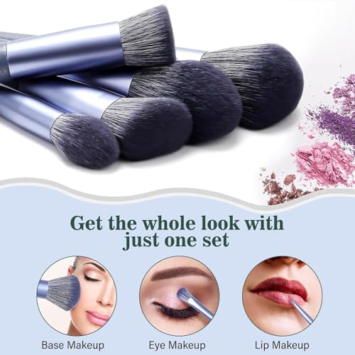 20-Piece Makeup Brush Set Premium Synthetic Fibre Loose Powder Brush, Pressed Powder, Concealer, Eyeshadow Brush(blue)