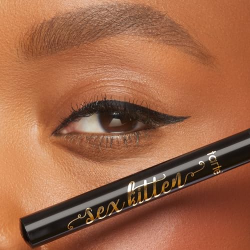 tarte sex kitten liquid liner – Liquid Eyeliner Pen with Castor Oil for Bold, Nourished Lashes, Waterproof, All-Day Wear, ...
