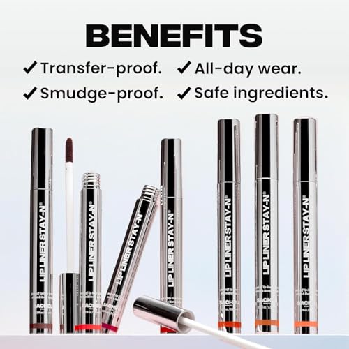 Sacheu Lip Liner STAY-N Peel Off Lip Stain — Long Lasting Waterproof Lip Tint with Hyaluronic Acid & Vitamin E — Transfer ...