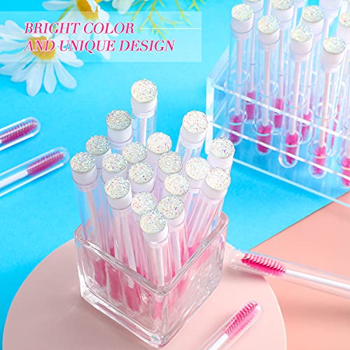 80 Pieces Disposable Mascara Brushes Tubes Set, 40 Pieces Empty Mascara Wand Tube with 40 Pieces Eyelash Brush Makeup Tool...