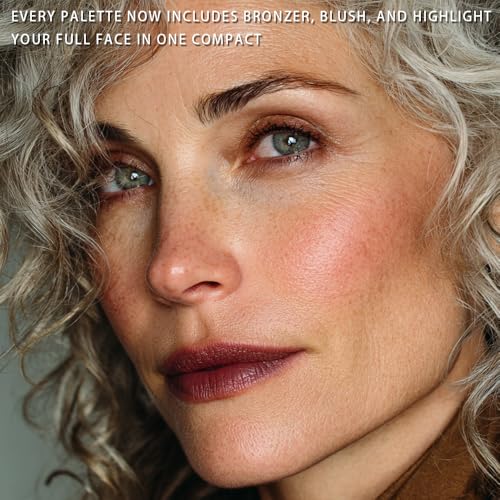 Best Baked Face Palette for Mature Skin – Includes Bronzer, Blush, Highlighter & Eyeshadows – Smooth Velvet Texture, Vegan...