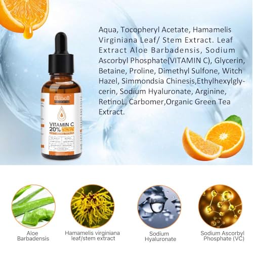 Anti Aging Vitamin C Serum Hyaluronic Acid Serum Set - with Hyaluronic Acid, Skin Care Set Boost Skin Collagen,Hydrate & P...
