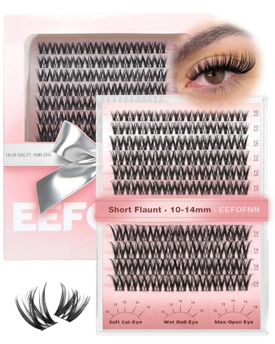 Lash Clusters Wispy Eyelash Clusters 10-14mm Individual Lashes Natural Wet Cluster Eyelash Extensions C Curl Lashes Cluste...