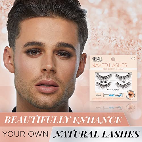 Ardell Naked Lashes 425, 2 Pairs, with 1g DUO Pipette Clear-White Adhesive, Subtle Volume & Length, 1 Set