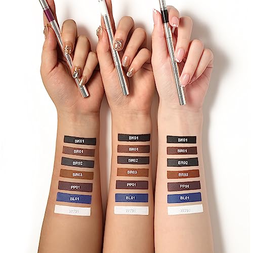 FOCALLURE Eyeliner Pencil with Built-in Sharpener,Waterproof,Smudge Proof,Gel Eye Liner Makeup Pen,Retractable,Long Lastin...
