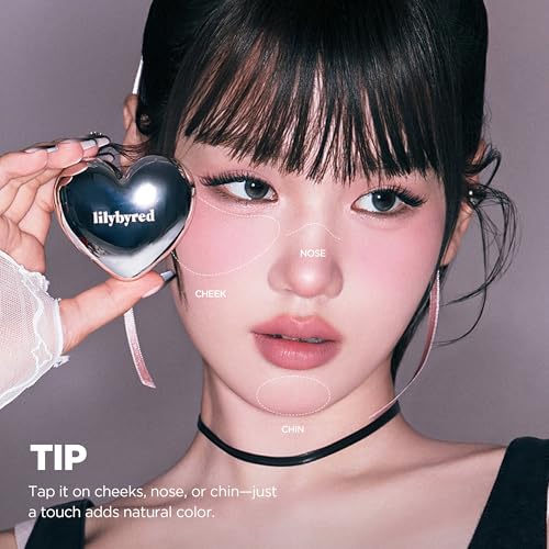 lilybyred Luv Beam Cheek Mousse | Heart-Shaped Korean Mousse Cream Blush, Velvety Soft-Matte Texture, Pore-Blurring Finis...