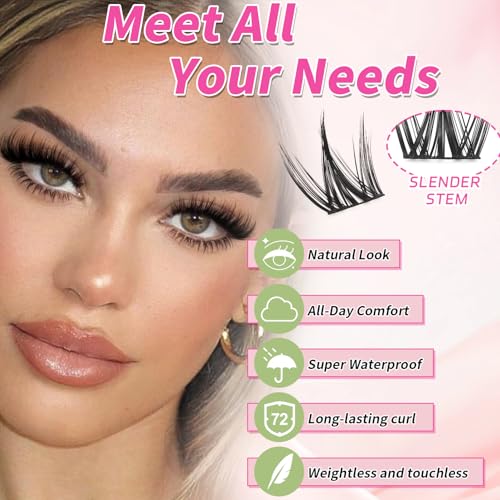 YVORMZKA Manga Lash Clusters Kit - Wispy Eyelash Clusters, Individual Lashes Clusters DIY Lash Extension Kit (Cutey)
