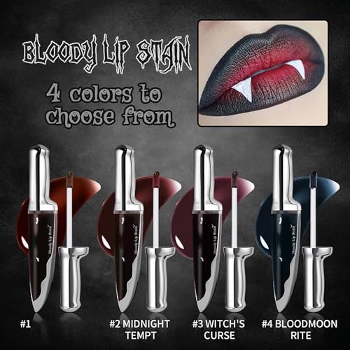 DLZZRS Matte Liquid Lip Gloss, Bloody Lip Stain, Spill-Proof Formula Design High Impact Long Lasting Lip Stain, Smudge Pro...