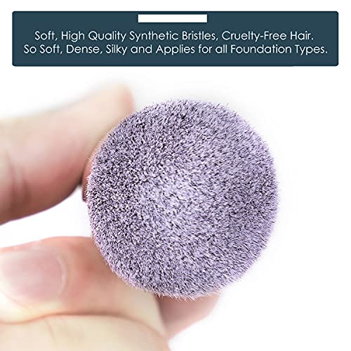 KINGMAS Round Top Foundation Brush, Premium Kabuki Makeup Brush for Liquid, Blending, Cream, Powder,Blush Buffing Stipplin...