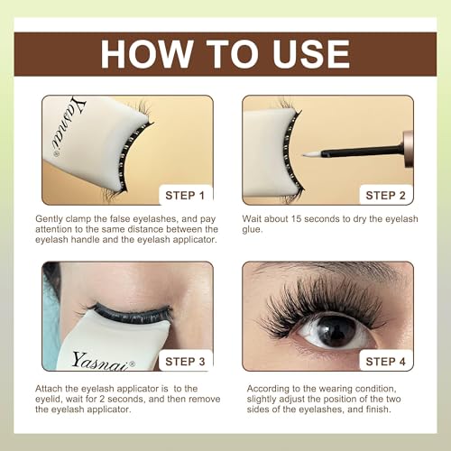 2 PCS YASNAI Lash Clip Applicator False Eyelashes More Convenient Applicator Tool for Wear Eyelashes, Lashes Buddy Makeup ...