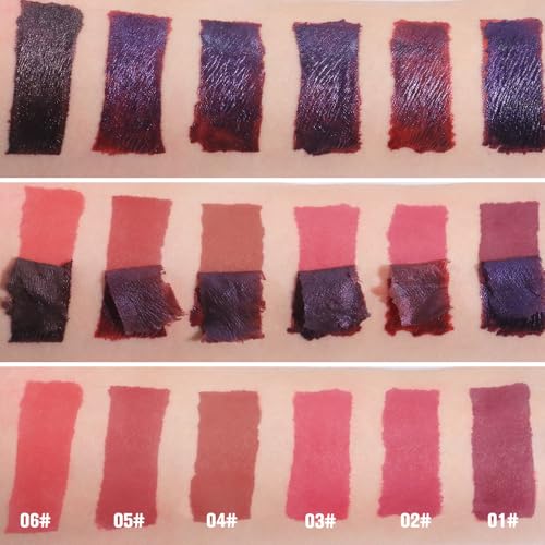 evpct 3Pcs Peel Off Lip Stain Tints, Maroon Mauve Red Matte Liquid Lipstick Lip Stain Long Lasting Waterproof for Women, N...