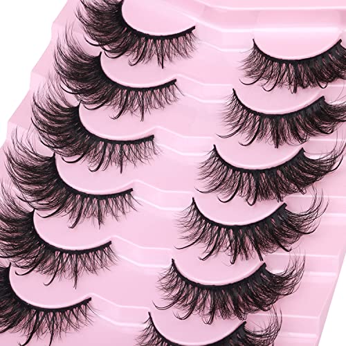 Fox Eye Lashes Wispy Faux Mink Lashes Volume Fairy Cat Eye Lashes That Look Like Extensions Spiky Fake Eyelashes 20mm Long...