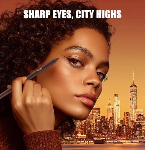 24HR Waterproof Eyeliner Pencil with Built-In Sharpener – Long Lasting, Smudge-Proof, Creamy Glide, Bold Pigment, Vegan & ...