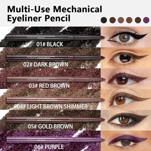 Kaely Gold Brown Gel Eyeliner Pencil, Smooth Eye Liner Waterproof Smudge Proof, Built in Sharpener, Long Lasting Eye Makeu...