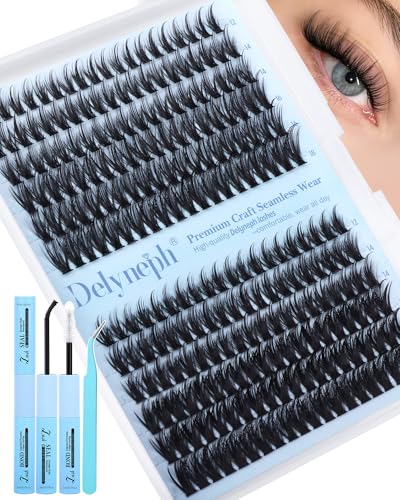 Wispy Lash Clusters Kit Natural Lash Extension Kit 40D+50D Fairy Eyelash Clusters Kit C Curly Cluster Eyelash Extensions w...