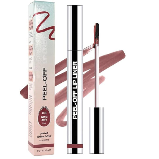 Hxssll Matte Lip Gloss Stain-Peel Off Lip Liner Tattoo, Brownish Red Lip Tint，Long Lasting Peel Off Lip Stain, Waterproof ...