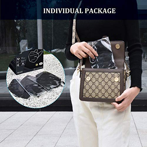 HUHETA KN95 Face Mask 20 Packs, 5 Layer Safety Mask with Elastic Ear Loop and Nose Bridge Clip, Filter Efficiency Over 9...