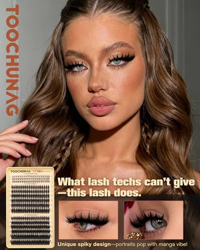 Lash Clusters Kit Manga Eyelash Clusters 300pcs DIY Lash Extension Kit with Bottom Lashes 12-20mm Anime Cluster Lashes Vol...