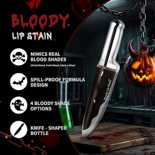 DLZZRS Matte Liquid Lip Gloss, Bloody Lip Stain, Spill-Proof Formula Design High Impact Long Lasting Lip Stain, Smudge Pro...