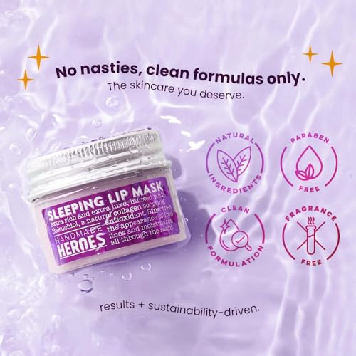 100% Natural Vegan Lip Butter Sleeping Lip Mask, Overnight Lip Moisturizer and Conditioner for Dry Lips Intensive Lip Balm...