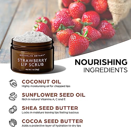 Brooklyn Botany Lip Scrub Exfoliator 1 oz – Lip Moisturizer for Dry Lips and Chapped Lips – Gentle Lip Exfoliator for Smoo...