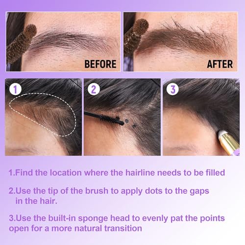 JUAAZIN 3 In 1 Hair Color Concealer Stick - Temporary Gray Hair Cover Up, Root Touch Up Hair Mascara with Precision Applic...