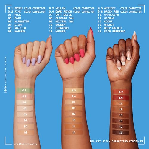 NYX PROFESSIONAL MAKEUP Pro Fix Stick Correcting Concealer, Buildable Medium Coverage Concealer Stick - Pale