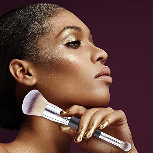 MOGILAN Foundation Brush for Liquid Makeup Double Ended Powder Foundation & Under Eye Concealer Brush for Flawless liquid ...